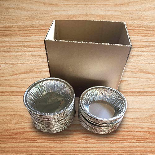 50Pcs Disposable Kitchen Baking Round Egg Tart Can Cake Cup Mould Maker Cake Cup Foil Tart Pot (Silver)，Mini Aluminum Foil Pie Pans Disposable Pie Pans Small Tin Pans Tart Pie（Zaiqi） #TOP6