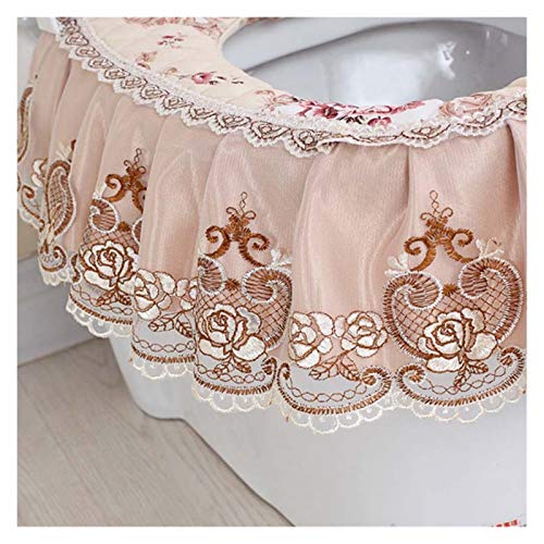 WAYYQX Toile Sitzbezug-Pads, 3 Stück/Set, Spitze, U-förmig, Toilettensitzbezug-Set, Spitzen-Blumenmuster, WC… – Bild 7