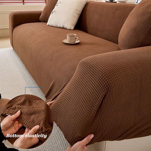 Funda de sofá elástica ajustable de 1 plaza para asientos de 90 a 140 cm 4
