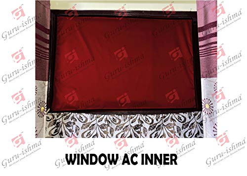 Image of Waterproof Polyester Window AC Cover 1.5 Ton - Indoor & Outdoor Combo Set with Elastic fit | All-Weather Dustproof UV & Scratch Protection, Durable Secure Fit-(Maroon)
