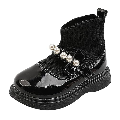 Toddler Girls Fashion Ankle Boots Non Slip Closed Sole Winter Warm Crib Shoes Girls Ankle Boots Size 2 3 4 5 6 7 8 Black