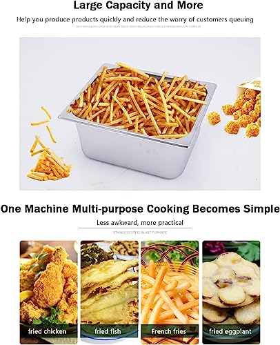 Gasfritteuse, Fritteusenmaschine, gewerbliche Arbeitsplattenfritteuse, doppelte Fritteuse aus Edelstahl, manuelle Einstellung der Temperatur für gewerbliche Restaurantküchengeräte – Bild 8