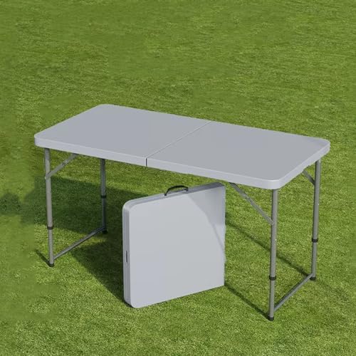 Mesa plegable impermeable ajustable - Mesa portátil para maleta, para camping, playa, cocina, pícnic, mesa gris versátil con opciones de altura para uso en exteriores
