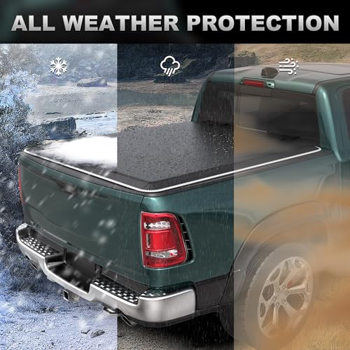 AUTOSTARSHIP Soft Roll Up Truck Bed Tonneau Cover Compatible for 2002-2018 Dodge Ram 1500,19-24 Ram 1500 Classic ONLY,03-24 Ram 2500 3500 Fleetside(NO RamBox), 6.4/6.5FT—76.8inch (Reflective Style) - Thumbnail 6