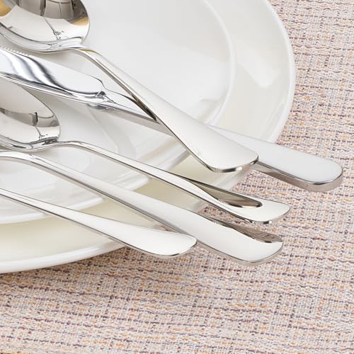 Silverware Set for 8, 40 Piece Heavy Duty 18/10 Stainless Steel Flatware Set, Mirror Polished Cutlery Utensils with Knives Forks & Spoons, Dishwasher Safe - HIKAA - image 8