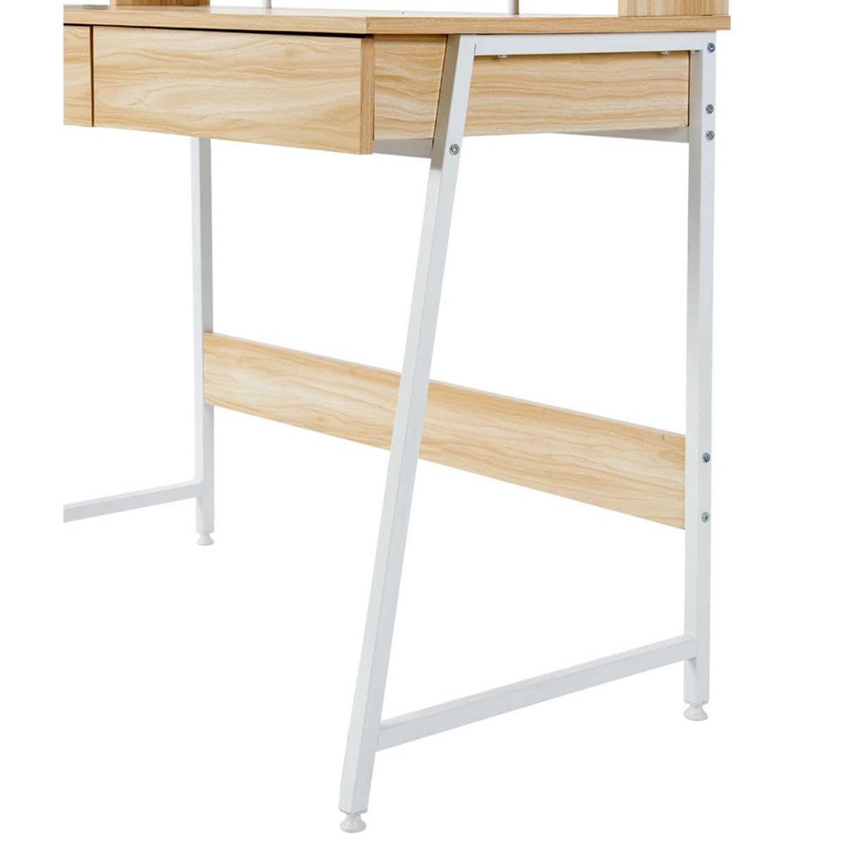 Amazon.co.jp: 【ナチュラル】パソコンデスク 引き出し付き 収納台