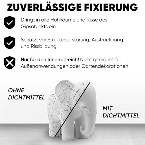 7 Artists Gipsdicht 250 ml Transparent – Versiegelung für Gießpulver und Gipsfiguren | Schutz für Gips zum Gießen und Basteln, Klarlack Wasserbasis Innenräume | Sealer Wax Gips Versiegelung