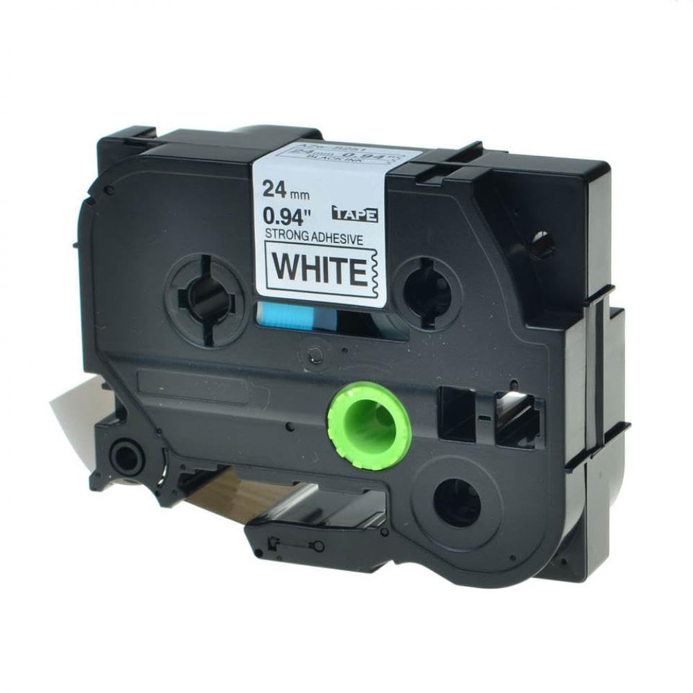 Nastro per etichette 5 pezzi nero su bianco compatibile con TZ Tze 251 Tze-251 24 mm