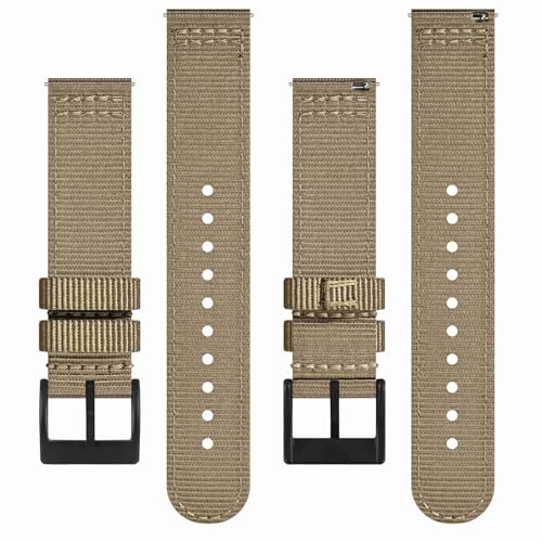 BISONSTRAP Men’s Nylon Watch Bands, Two-Piece Military Watch Straps, Quick Release, Brushed Buckle, Band Width 18mm 19mm 20mm 22mm - Image 4