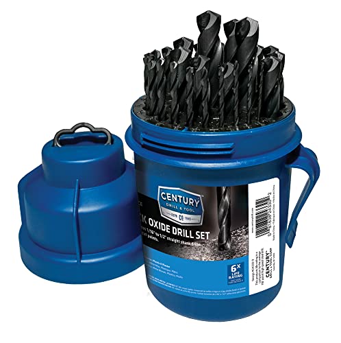 Century Drill & Tool 64Ths Black Oxid Bohraufsatz-Set, 1/16 Zoll bis 1/2 Zoll (1,27 cm), 29-teilig Cover