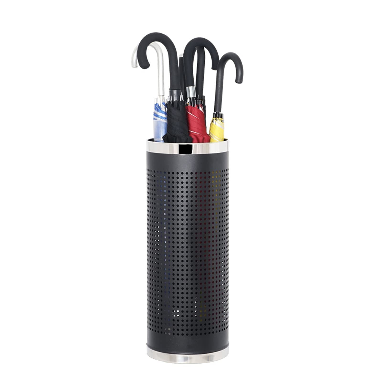 Porte-parapluies d'intérieur noir en acier inoxydable pour rangement couloir