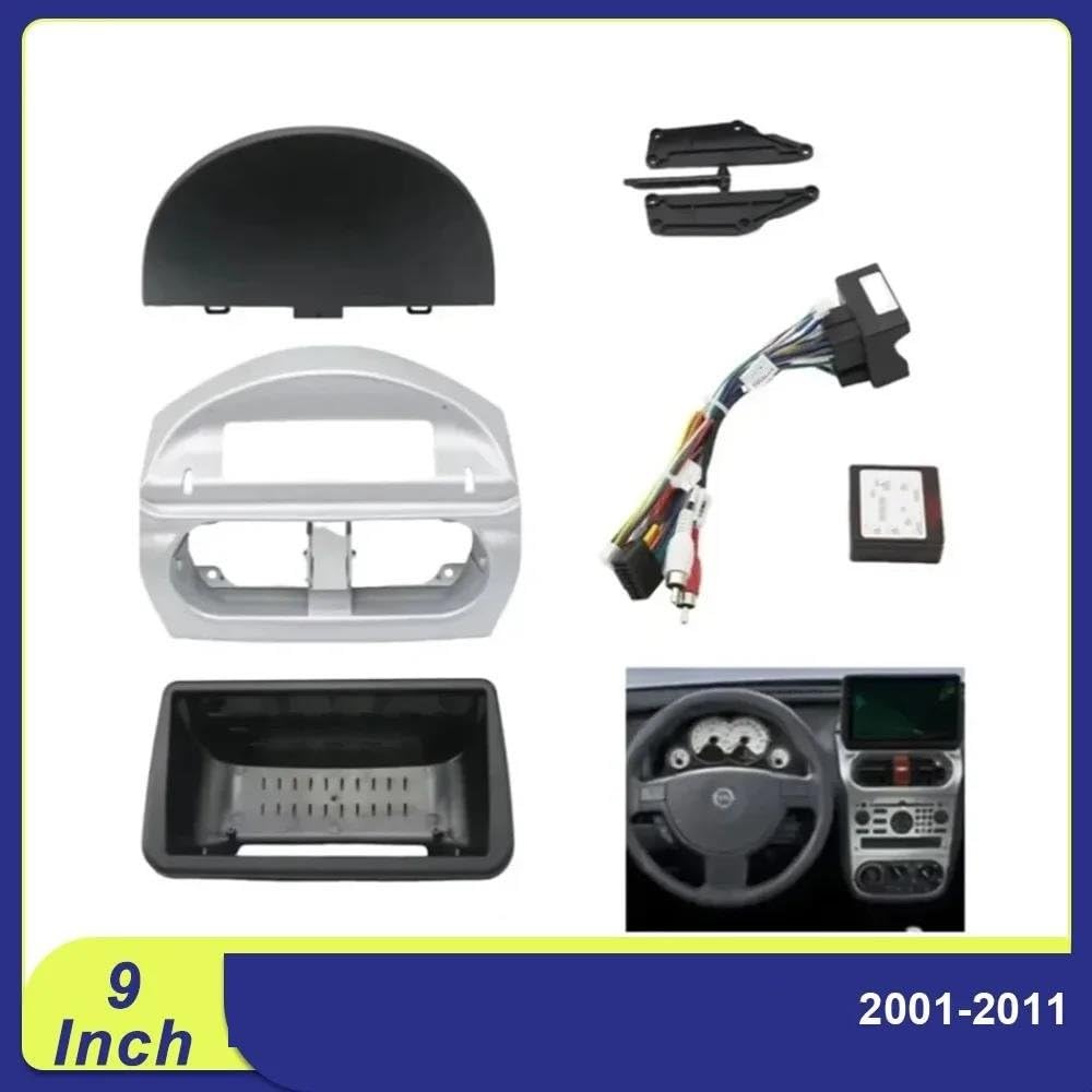 Marco de radio de coche Adaptador Fascia Marco 9 Pulgadas Decodificador Caja Canbus Panel Ajuste Tablero Radio Para Combo Para Corsa Para Tigra 01-11(Frame)