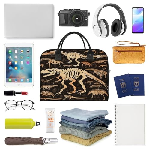 Bolso bandolera de nylon con estampado de esqueleto de dinosaurio miniatura 5