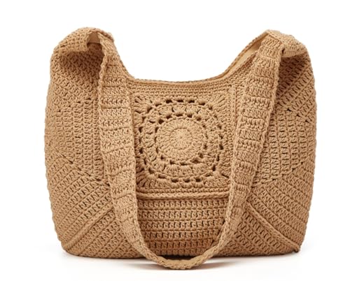 Image of Epsion Women Large Straw Beach Bag Casual Bucket Tote Summer Woven Handbag Shoulder Bag Shopping Travel 2026