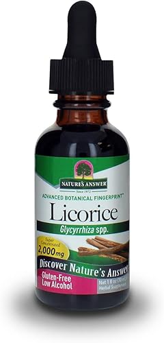 Nature's Answer Extracto orgánico de raíz de regaliz bajo en alcohol de 2000 mg de 1 onza | Apoyo a la digestión | Refuerzo inmunológico natural |