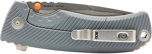 Miniatura 6 de SOG Tellus FLK Daily Outdoor - Cuchillos plegables con cerradura de marco de tamaño completo  Mango GRN  Hoja de acero inoxidable CRYO 440C  Clip de