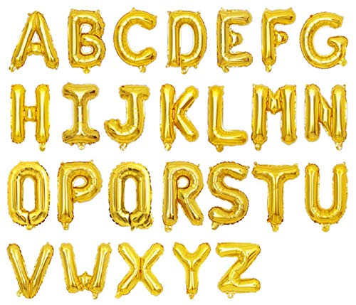 Image of AMFIN 16 Inch Gold Letter Balloons Alphabet Foil Balloons for Birthday, Wedding, Graduation, Bachlorette, Bridal Shower, Party Decorations Supplies