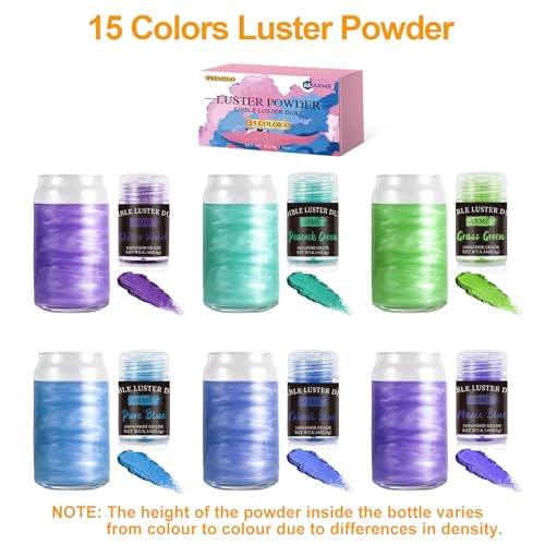 image for Arme Edible Glitter Set for Drinks，15 Colors Food Grade Edible Powde