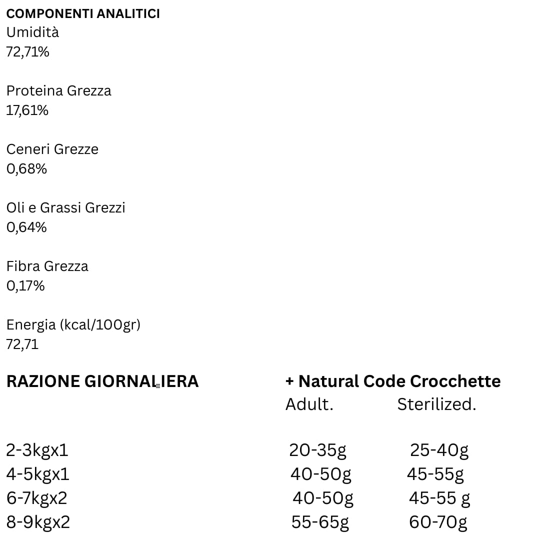 Natural Code - Alimento Húmedo para Gatos en Bolsa, Alimento Complementario para Gatos de Todas Las Tallas y Razas, Sabor Pollo, Cordero y Patatas, 12 Sobres de 70 Gramos Cada una, 12 x 70 g