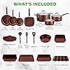 NutriChef Nonstick Cookware Set, 20-Piece Premium Kitchen Cookware Set with Pots, Pans, Bakeware & Utensils, Non Stick Pots and Pans Compatible with Gas, Electric, Ceramic & Induction Cooktops (Black) #5