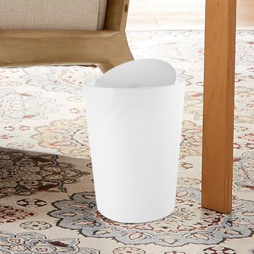 KICHOUSE bote de basura plástico con tapa 12L blanco miniatura 6