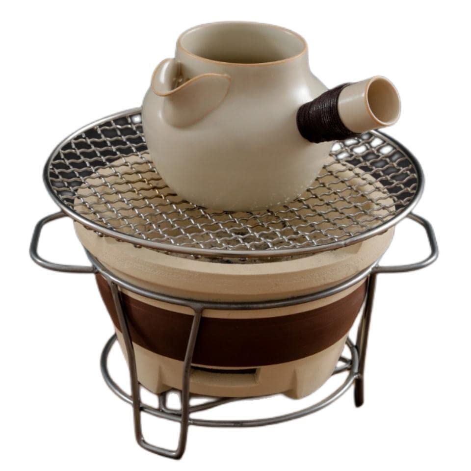 ミニ囲炉裏と急須 Amazon.co.jp: 急須 ティーポット 煮茶 七輪 囲炉裏煮茶 なつめ 古の