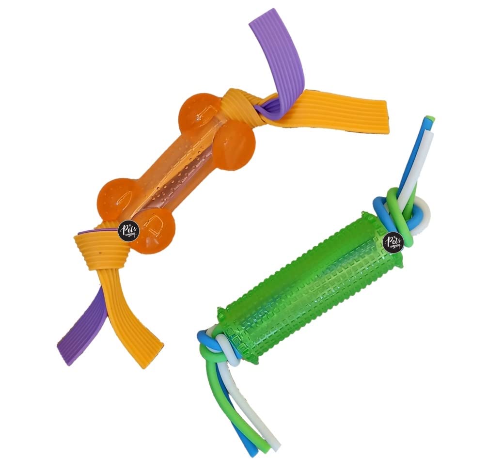 The Pets Company Interactive Teether & Bone Puppy Chew Teething Toy Set of 2 for Playing and Teeth Cleaning Training (B0BTHDBC3B) Amazon Price History, Amazon Price Tracker