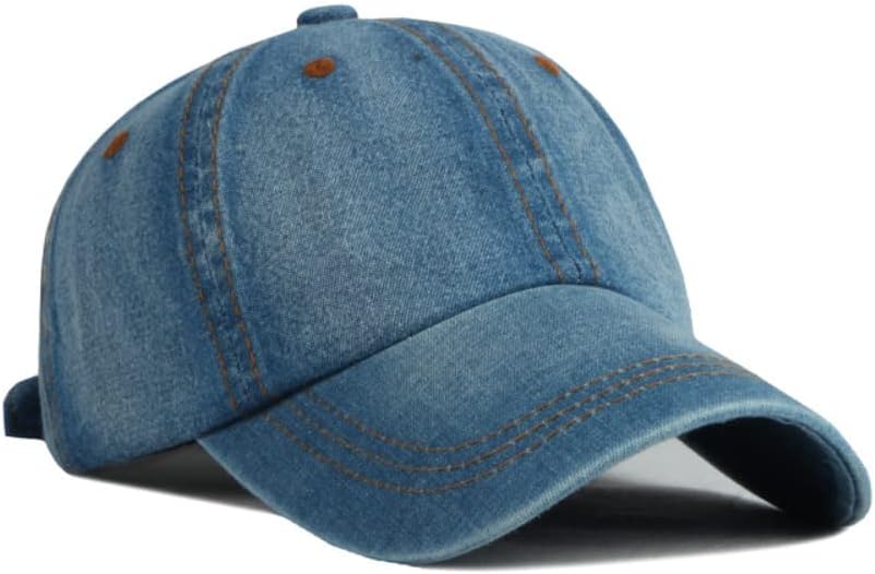 Miniatura 4 de Sombrero de mezclilla envejecido vintage, mezclilla lavada a ácido claro, clip ajustable para ajuste universal