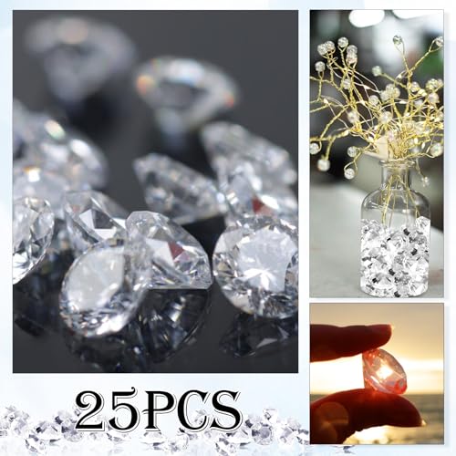 TOAOB 25 Stück Deko Diamanten Groß 30mm Acryl Kristalle Transparent Diamantkristalle Dekosteine Diamanten Streudeko Hochzeit Dekoration