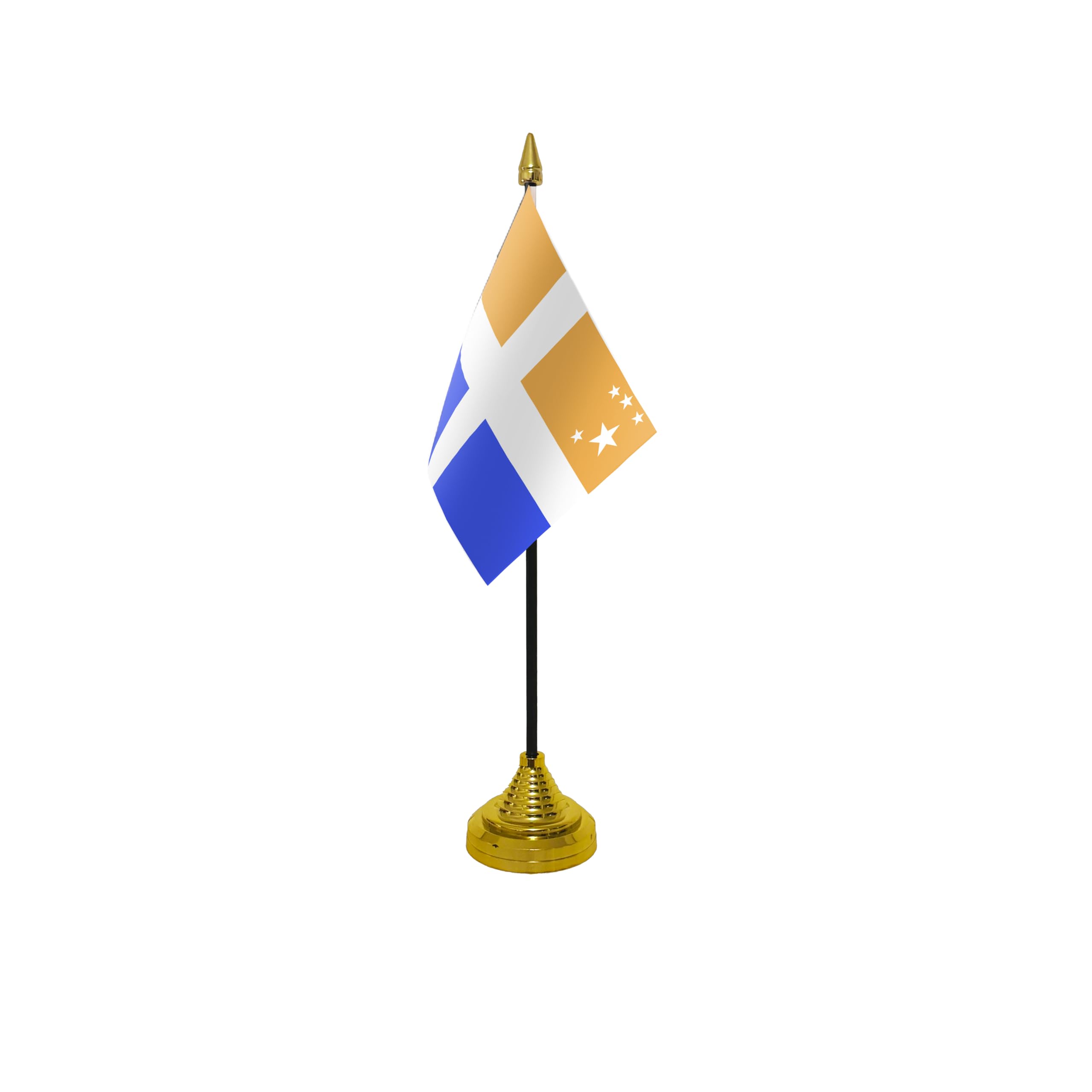 Flagtex Scilly Isles (Cross) Small Table Flag With Gold Base