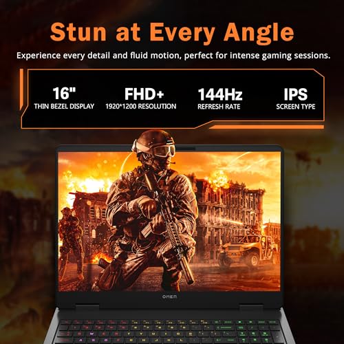 Image of HP Omen 16 inch 2K 144Hz Gaming Laptop, AMD Ryzen 9 8940HX, GeForce RTX 5060 Graphics, 64GB DDR5, 5TB Storage(4TB SSD & 1TB Docking Station), 4-Zone RGB Backlit Keyboard, Copilot, Win 11 Pro, Shadow Black