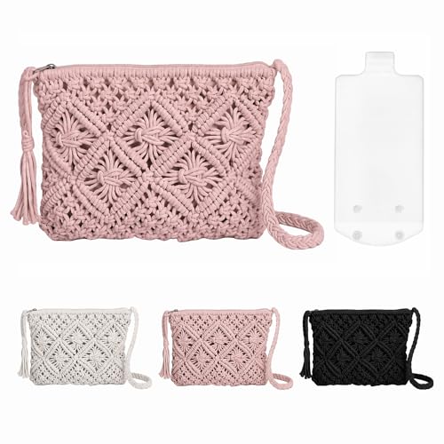 Beach Bag Straw Beach Crossbody Bags for Women Summer & Holiday Tote Bags Small Woven Bag With Zip for Travel Vacation Outdoor Shopping Daily Use Clutch Handbag Included Waterproof Phone Pouch