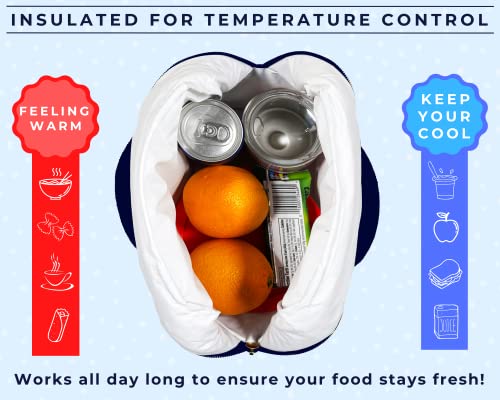 Steel Mill & Co Insulated Lunch Tote Bag For Women, Large Capacity Cooler Lunch Box, Cute Lunch Bag For Adults, Mini Cooler With Zipper Closure, Pockets, And Sturdy Handles (Navy Dots) #TOP4