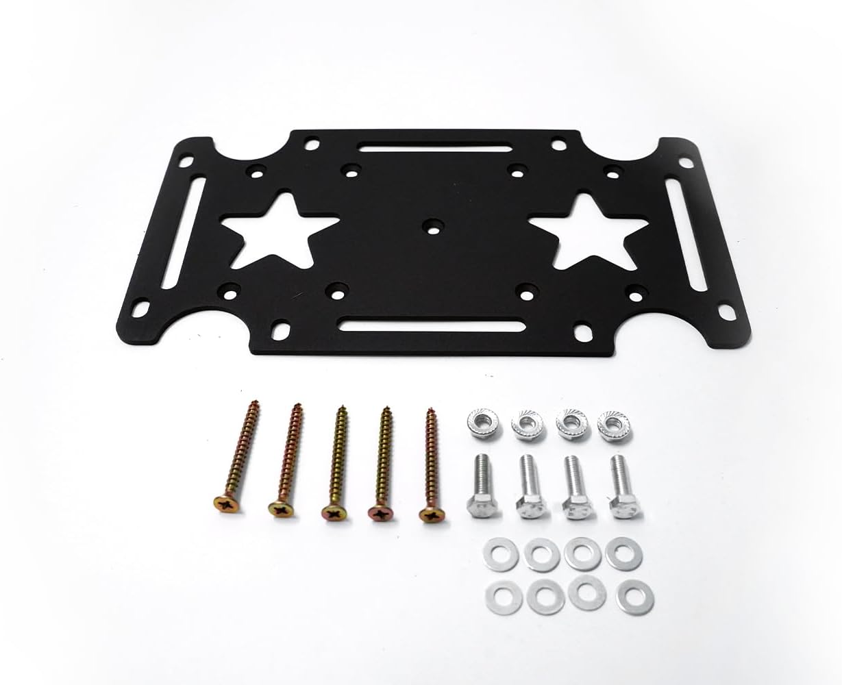 Mailbox Mounting Bracket, Plate for Post Mount Mailboxes, 1/8" Thick, Bottom Mount,Black Steel,（1 Pack）