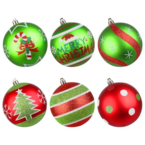 Lanpn 6 STK Große Weihnachtskugeln für Draußen, Grosse 10cm...