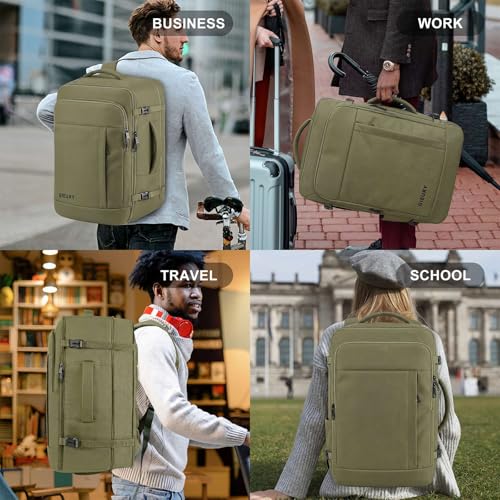 Image of Gieury Travel Backpack, Extra Large 50L Expandable Backpack for Men Women, Carry On Backpack For Airplanes, Travel Essentials Luggage Suitcase Daypack Travel Gift Weekender Bag, Army Green