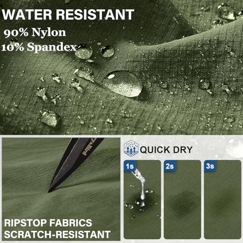 Fishing Hiking Pants for Men, Waterproof Convertible Quick Dry Pants for Wading, Lightweight Breathable4