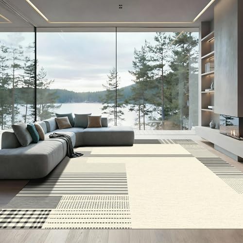 ODIKA Flatwoven High Traffic Area Rug 4x6, Chic Modern Design