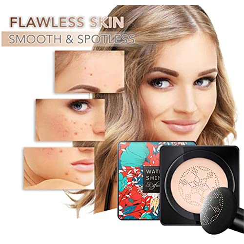 Mushroom Head Air Cushion Concealer Lasting Nude Makeup Moisturizing Brightening Pigment Liquid Foundation Cover Girls Foundation Creamy Natural (B, One Size) #TOP3