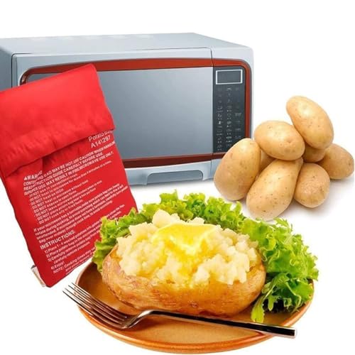 5 Stück Mikrowellen Kartoffelbeutel, Wiederverwendbarer Mikrowelle Kartoffeln Tasche,für Microwelle Kochtasche Tortillas Maiskolben Express Backen Werkzeug Mikrowelle Beutel