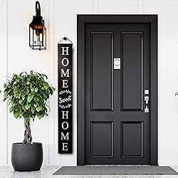black welcome home sign for front porch