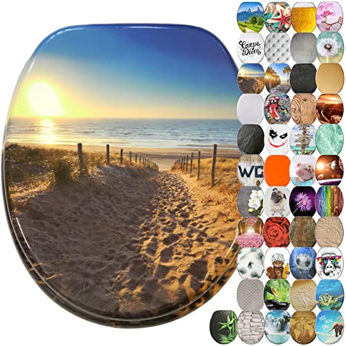 Sanilo Soft Close Toilet Seat, Wide Choice of New Toilet Seats, Stable Hinges, Easy to Mount (Dune), 470mm x 377mm - Image 2