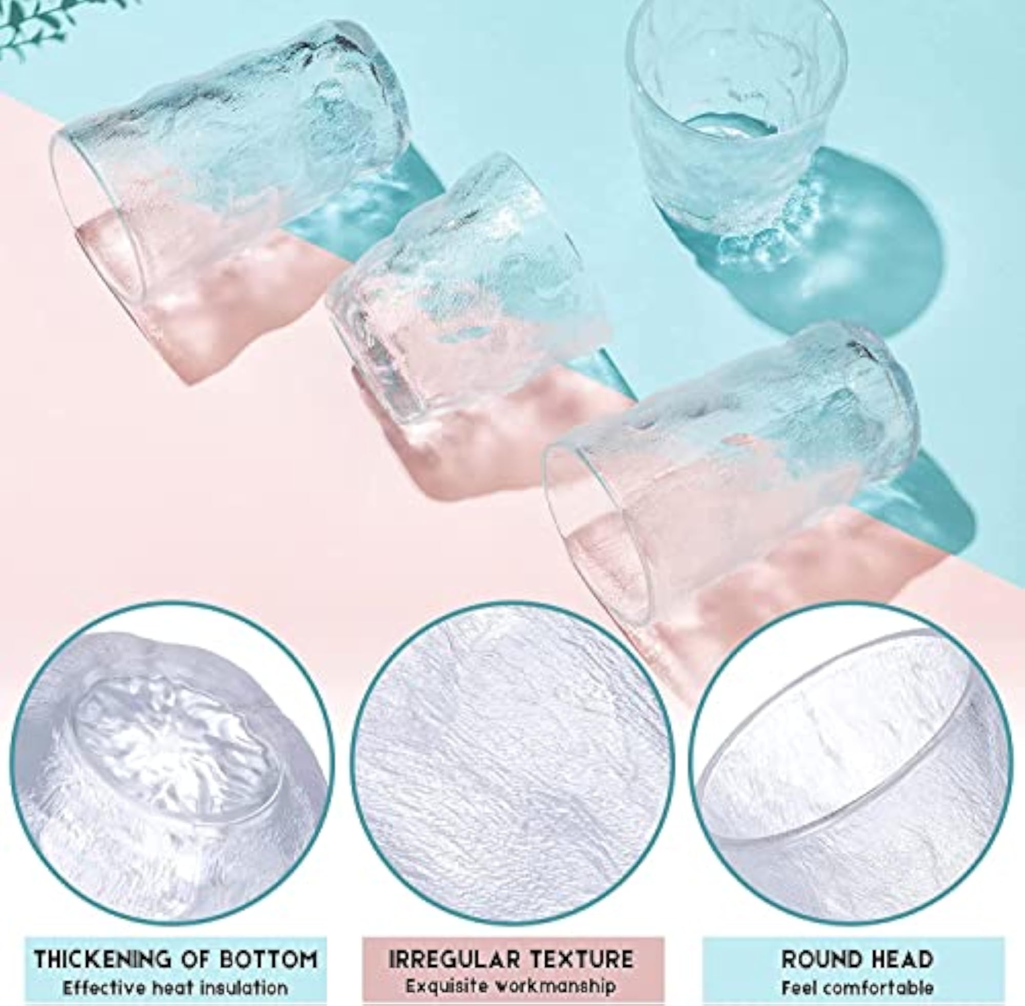 Frosted Texture Whiskey Glasses Pack of 6