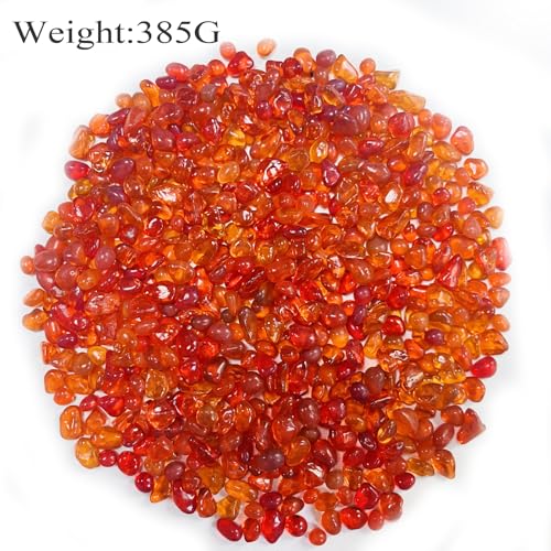 Image of Glass Stones, 0.85LB /385g Red Orange Glass Rocks for Vase, Aquarium Pebbles for Fish Tank, Sea Glass Rocks for Vase Filler Craft