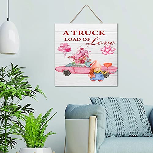 Panneau en bois inspirant A Truck Load of Love avec citation positive 30x30 cm