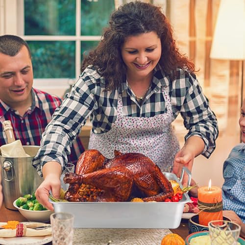 Leonyo Großer Truthahnbräter mit Rost, 35,6 cm, Edelstahl-Bräter mit Drahtgitter, antihaftbeschichtet, Backformen zum Kochen von Schinken, Huhn, Kuchen, Lasagne, Auflauf 9 Leonyo Großer Truthahnbräter mit Rost, 35,6 cm, Edelstahl-Bräter mit Drahtgitter, antihaftbeschichtet, Backformen zum Kochen von Schinken, Huhn, Kuchen, Lasagne, Auflauf