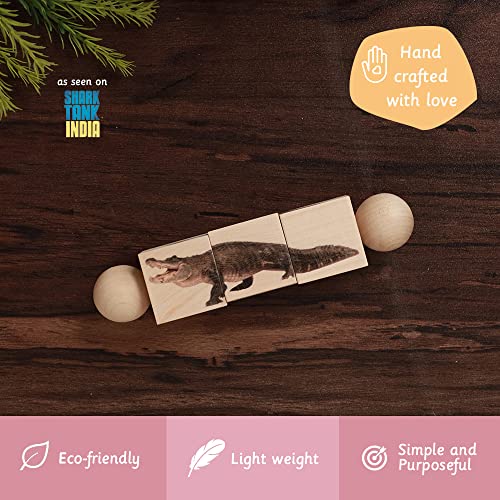 Image of Ariro Rotating Puzzle | Reptiles for Toddlers | Montessori Puzzle for 1yr Old boy and Girl | Grasping Toy which Builds Concentration, Improves Visual Discrimination & Develops Problem Solving Skills