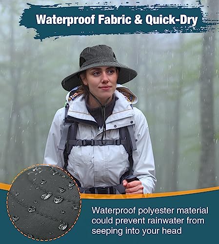 Wmcaps Sun Hats, Wide Brim UPF 50+ Sun Hats for Men Summer Beach Safari Hat UV Protection, Foldable Fishsing Walking Hiking Boonie Hat with Breathable Mesh and Adjustable Chin Strap - Image 5