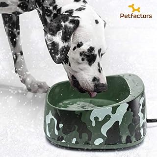 Petfactors Heated Pet Bowl, Outdoor 1-Gallon Pet Thermal Water Bowl, Dog Cat Heated