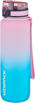 Uzspace FiftyFifty 1000ml LARGE SIZE Dual Color Softtouch FF Collection Tritan Water Mat Pink-Green